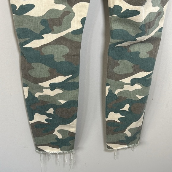 MOTHER High Waisted Looker Ankle Fray See Me Stretch Camo Green Sz 29 - Picture 12 of 16